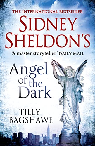 Book cover: “Angel of the Dark” by Sidney Sheldon, featuring a statue.