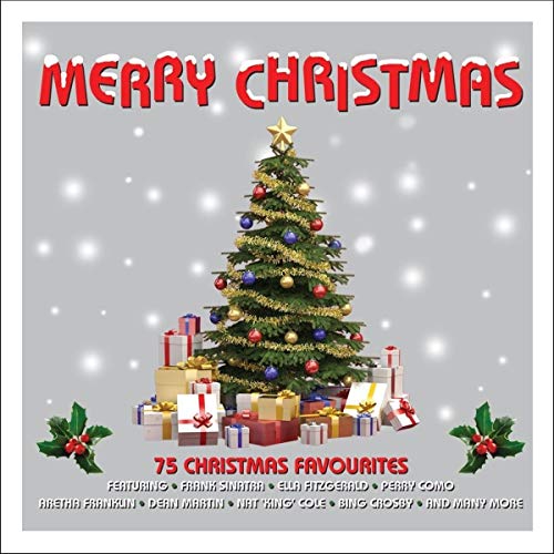 CD cover with a Christmas tree, presents, and “Merry Christmas” text.