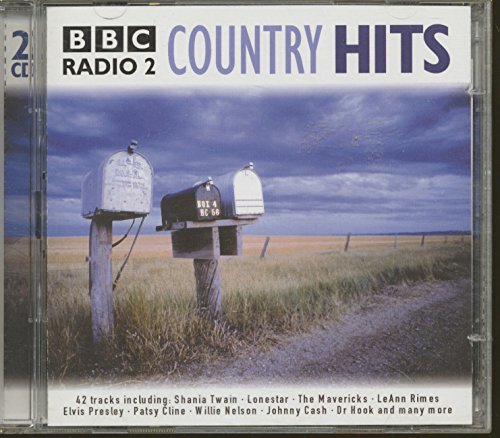 CD case for “BBC Radio 2 Country Hits” with rural mailbox image.