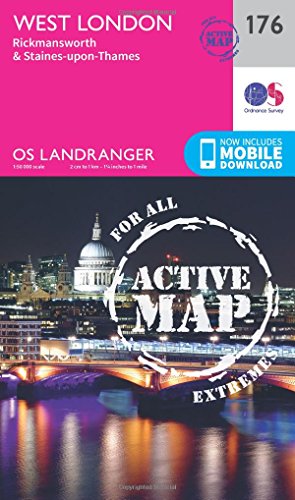 Landranger Active (176) West London, Rickmansworth & Staines (OS Landranger Active Map)