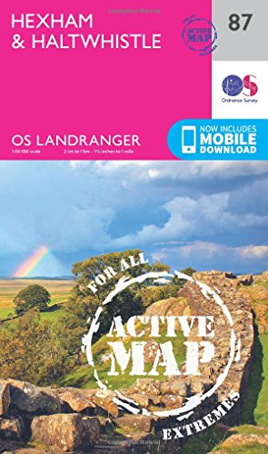 Hexham & Haltwhistle Map | Weatherproof | Derwent Reservoir | Ordnance Survey | OS Landranger Active Map 87 | England | Walks | Cycling | Days Out | Maps | Adventure