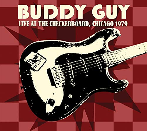 Buddy Guy album cover featuring a white electric guitar on red.