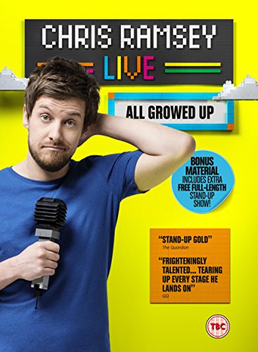 Chris Ramsey comedy DVD cover featuring the comedian with a microphone.