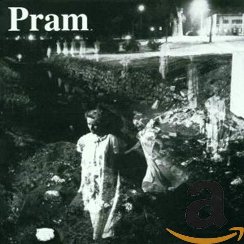 Black and white album cover for Pram’s “Somniloquy” featuring a person in a landscape.