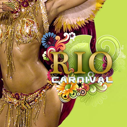Carnival dancer in ornate costume with “Rio Carnival” text overlay.