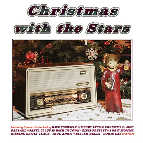 CD cover featuring a vintage radio and angel figurine before a Christmas tree.