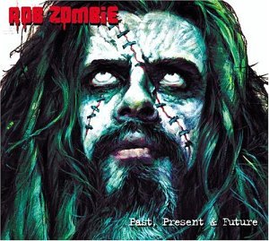Rob Zombie album cover featuring a stitched-face portrait in teal hues.