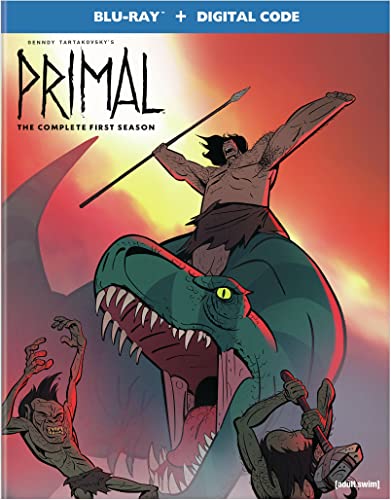 Primal Blu-ray cover: caveman and dinosaur in dynamic, illustrated scene.