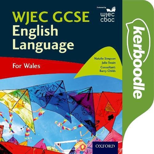 Textbook cover for WJEC GCSE English Language: For Wales, with kites.