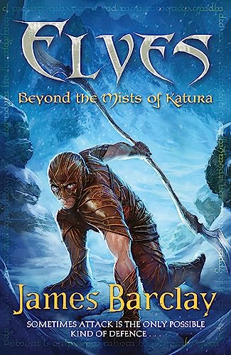 Book cover: an elf with a spear against a blue, misty background.