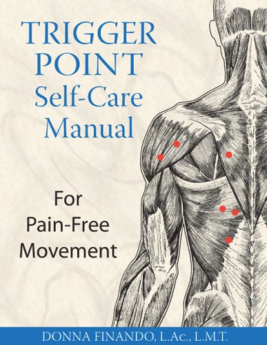 Book cover: “Trigger Point Self-Care Manual” with anatomical illustration of back.