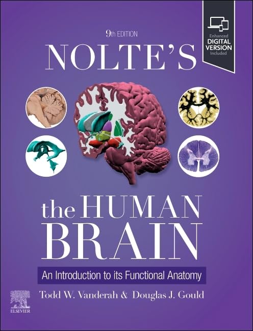 Textbook cover featuring a detailed anatomical illustration of the human brain.