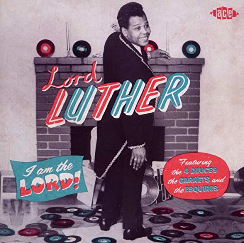 CD cover featuring Lord Luther in a suit, surrounded by records.