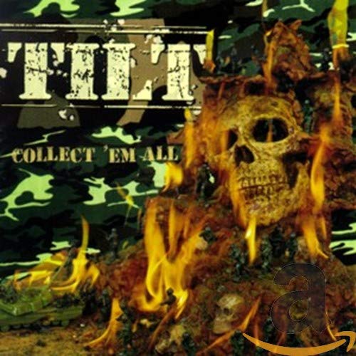 CD cover with skull imagery and camouflage background, titled "Tilt - Collect 'em All".