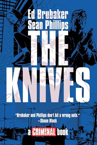 Comic book cover art titled The Knives featuring a man with a shotgun.