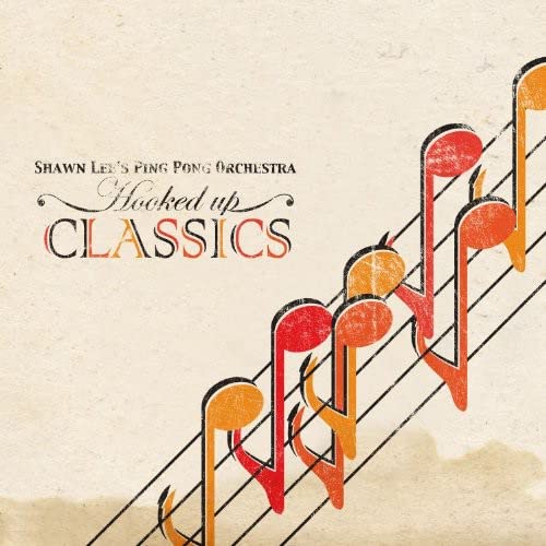 CD cover for Shawn Lee’s “Hooked Up Classics” with musical notes.