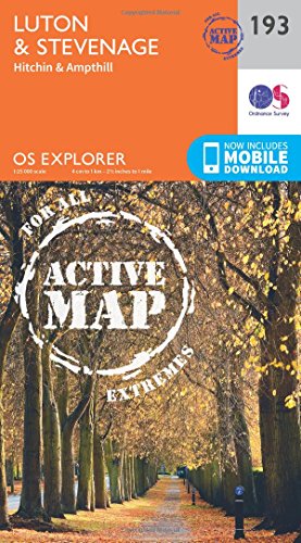 OS Explorer Map Active (193) Luton and Stevenage (OS Explorer Active Map)