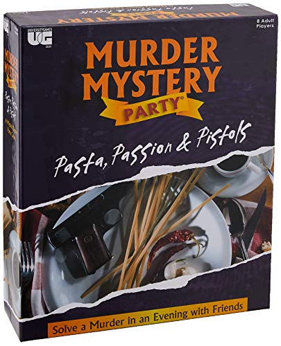 University Games Murder Mystery Party Games - Pasta, Passion & Pistols, Host Your Own Italian Restaurant Murder Mystery Dinner for 8 Players, Solve the Case with Crime Scene Clues, 18 Years and Up