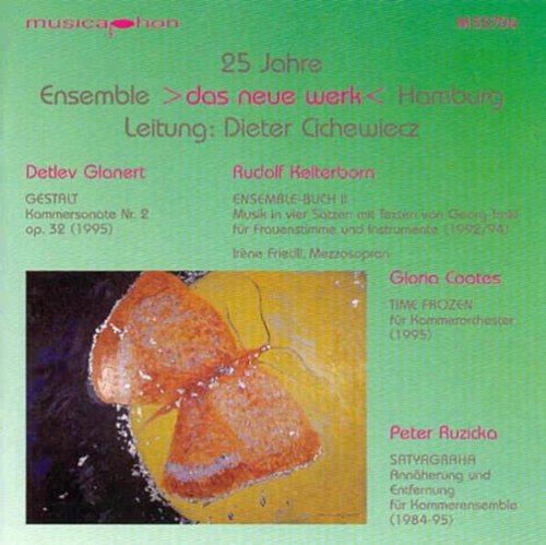 CD cover with abstract floral image and composers’ names in pink text.