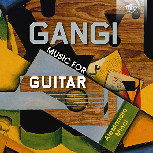 CD cover for “Gangi: Music For Guitar” with abstract art.