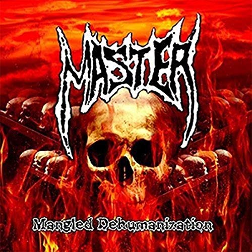 Skull engulfed in flames with the band name "MASTER" and album title.