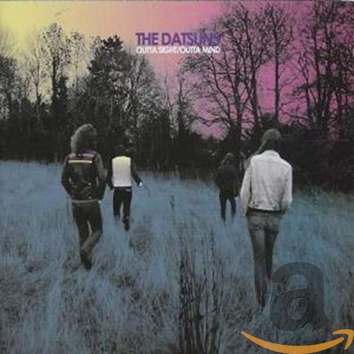 CD cover: group of people walking away in a field.