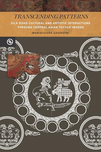 Book cover featuring textile designs and a central Asian animal motif.