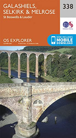 OS Explorer Map 338 Galashiels, Selkirk and Melrose OS Explorer Paper Map