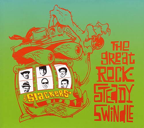 CD cover for The Slackers’ “The Great Rock-Steady Swindle” with orange line art.
