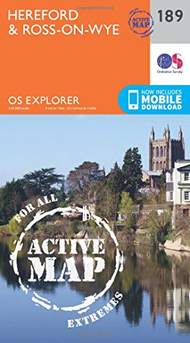 OS Explorer Map Active (189) Hereford and Ross-on-Wye