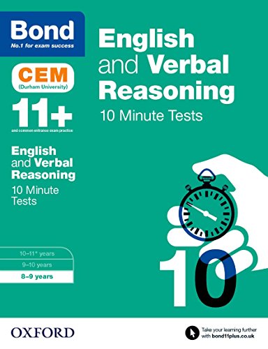 Bond 11+: English & Verbal Reasoning CEM 10 Minute Tests: 8-9 years