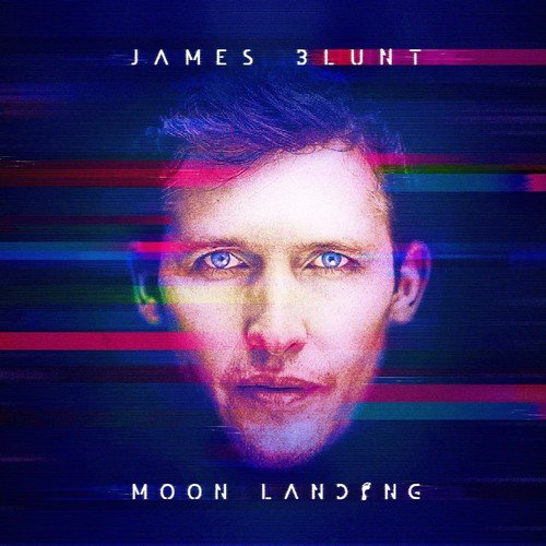 Album cover for Blunt James’ “Moon Landing” featuring a distorted portrait.