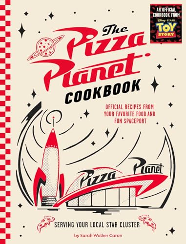 Colorful cookbook with pizza recipes, vibrant images, and kitchen illustrations on the cover.
