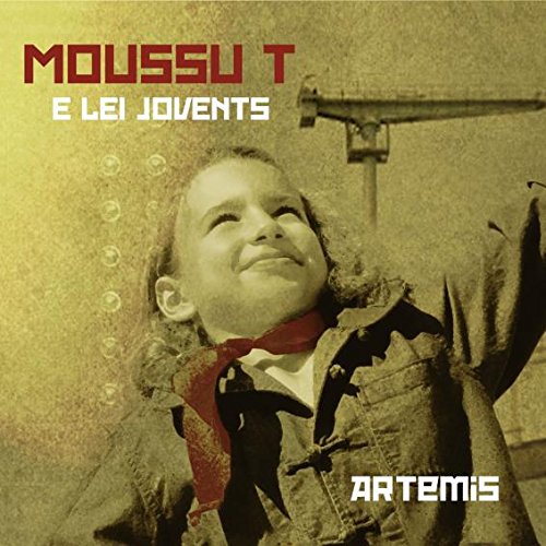 CD cover featuring a young child looking up at a vintage airplane.