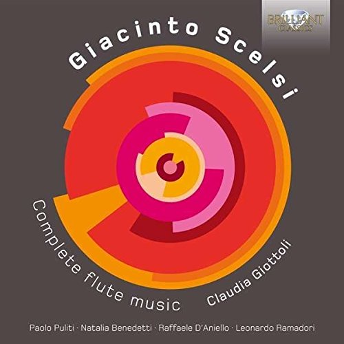 CD cover: abstract orange and pink spiral design with composer’s name.