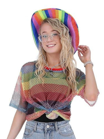 Unisex Rainbow Mesh Top