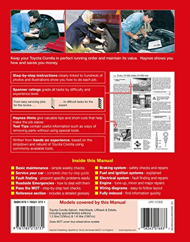 Toyota Corolla Service And Repair Manual: 87-92