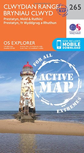 OS Explorer Map Active (265) Clwydian Range, Prestatyn, Mold and Ruthin (OS Explorer Active Map)