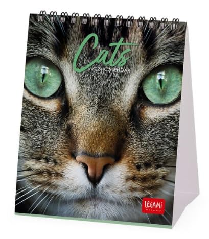 Legami - Table Calendar 2024, 12 Months and Annual Planner 2025, Space for Notes and Notes, Number of the Week, Zodiac Signs and International Holidays, Single Cellophaning, 12x14.5 cm