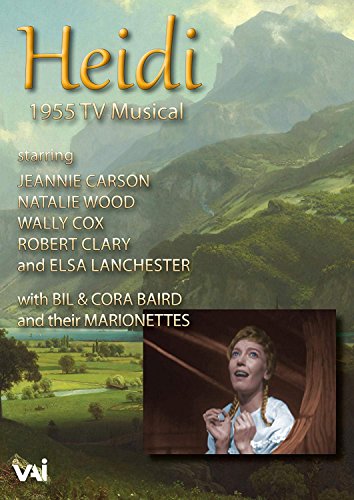 Heidi" DVD cover featuring a mountain landscape and Jeannine Carson portrait.