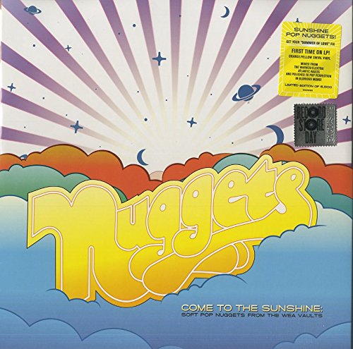 Vinyl record cover with colorful psychedelic artwork and the word "Nuggets".