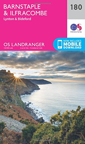 Barnstaple & Ilfracombe Map | Lynton & Bideford | Ordnance Survey | OS Landranger Map 180 | England | Walks | Cycling | Days Out | Maps | Adventure