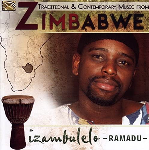 CD cover featuring a portrait of a man with a drum and map of Zimbabwe.
