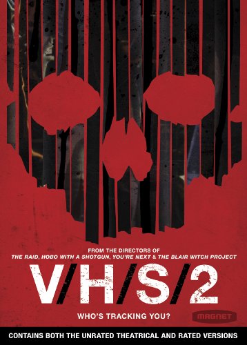 V/h/s/2 DVD cover with a red and black distorted face image.