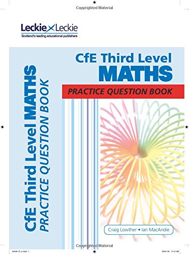 Blue and red maths practice question book cover with a spiral image.