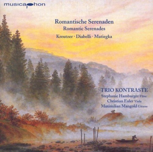 CD cover with a misty landscape painting of trees and water.