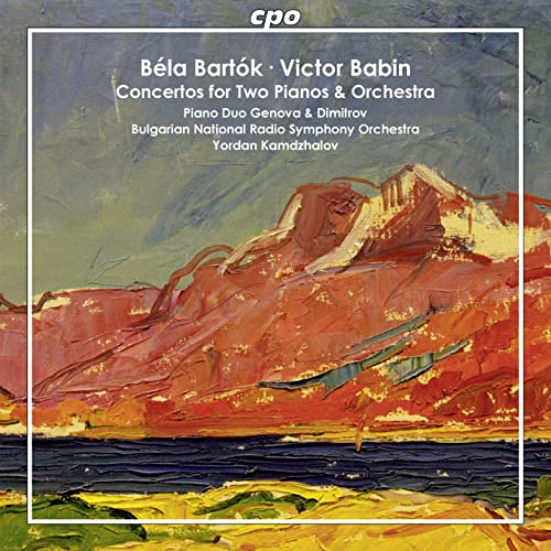 CD cover: abstract mountain painting with composers’ names and orchestra details.