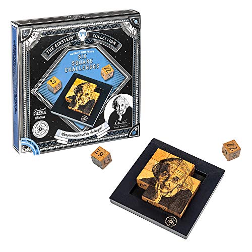Professor PUZZLE The Einstein Collection Six Square Challenges - Tricky padlock brain game - 3D Brain Teaser Puzzles
