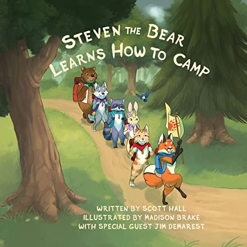 Book cover: Steven the Bear and animal friends walk on a path.