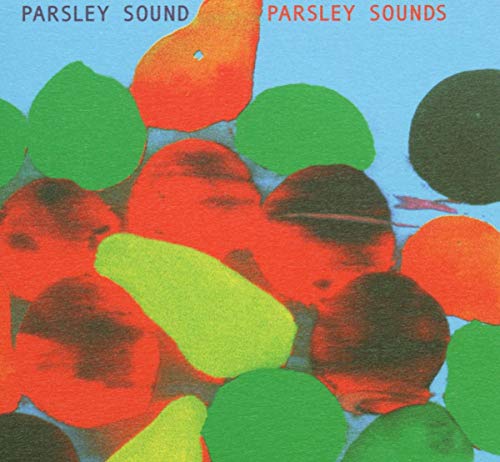 CD cover with abstract shapes of red, green, and yellow fruit.